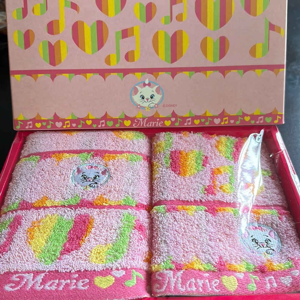 Disney Marie face and hand towel set.